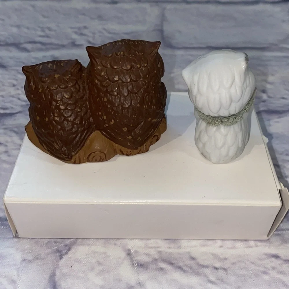 Two Vintage Owl Figurines